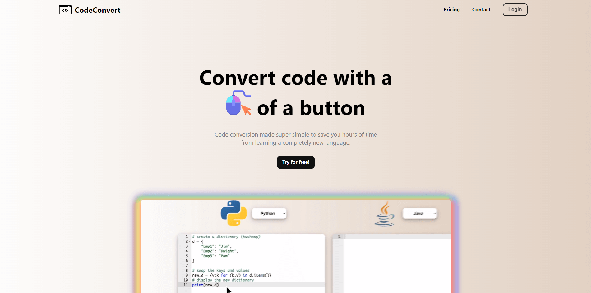 codeconvert.ai | Code conversion made super simple to save you hours of time from learning a completely new language.