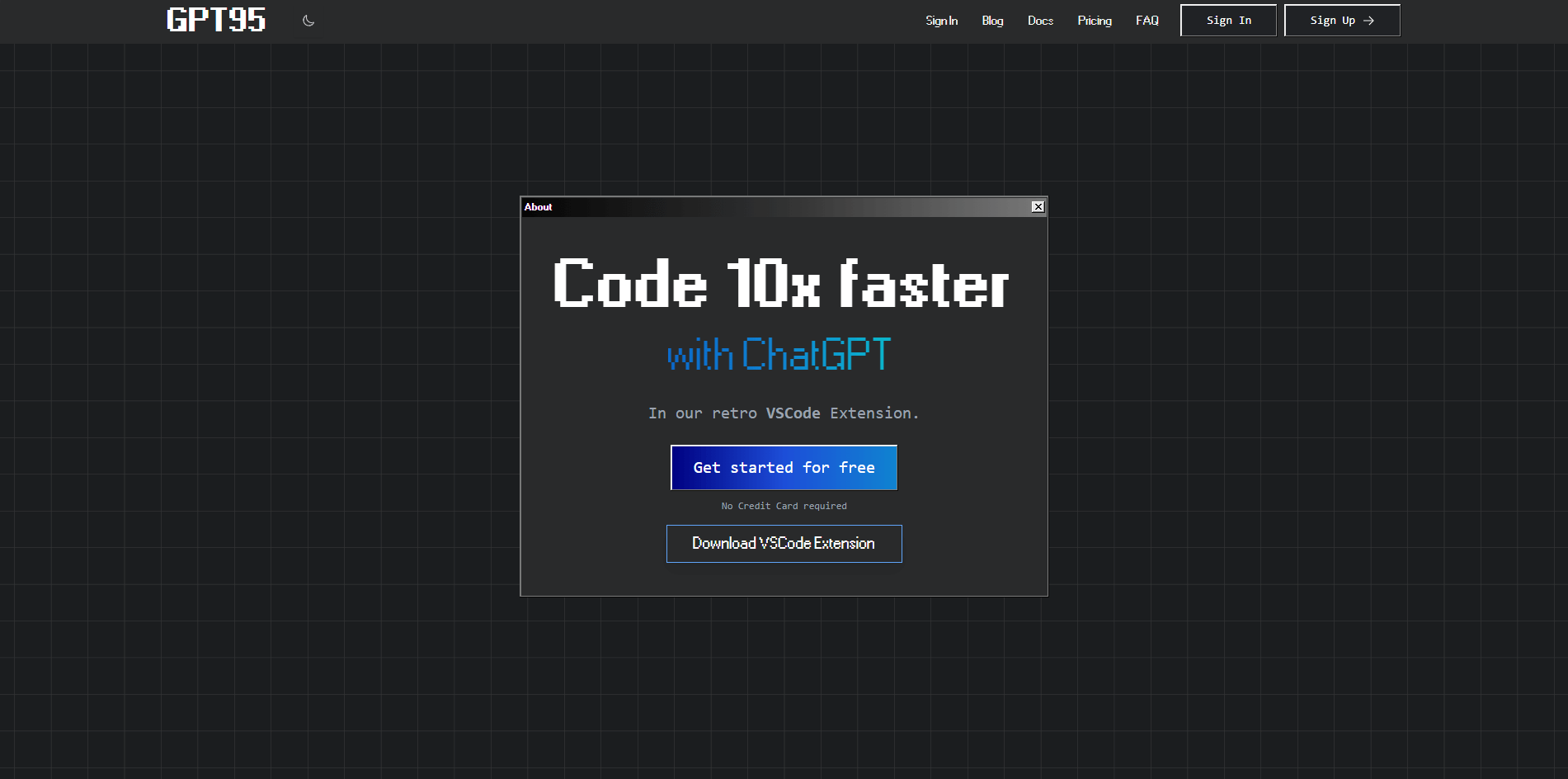 gpt95.com | Code 10x faster with ChatGPT