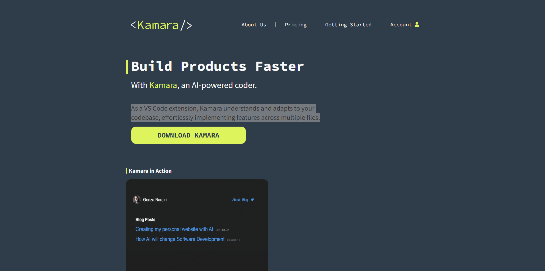 kamaraapp.com | As a VS Code extension, Kamara understands and adapts to your codebase, effortlessly implementing features across multiple files.
