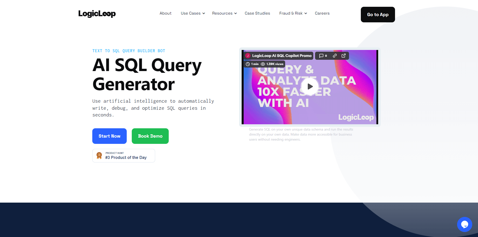 logicloop.com | Use artificial intelligence to automatically write, debug, and optimize SQL queries in seconds.