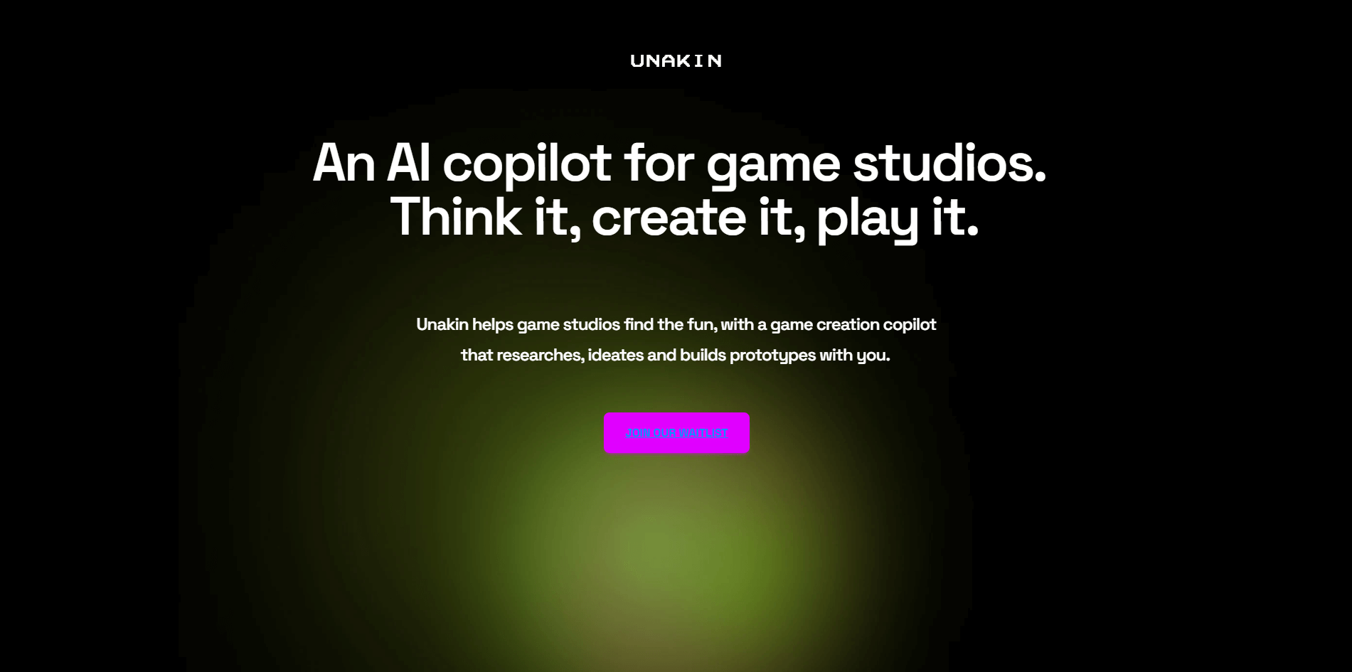 unakin.ai | An AI copilot for game studios. Think it, create it, play it.