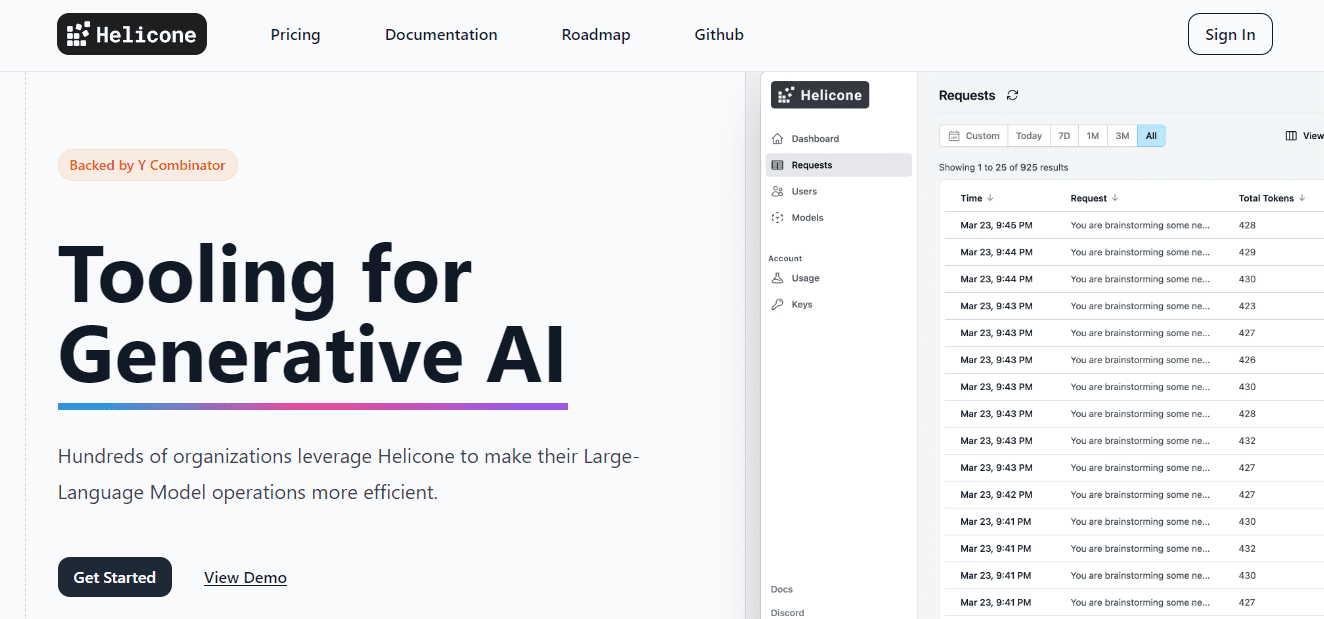 helicone.ai | Tooling for Generative AI
