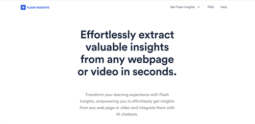 getflashinsights.com | Effortlessly extract valuable insights from any webpage or video in seconds.