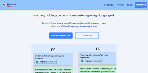 languagemate.io | Chatbot helps practice language with feedback.