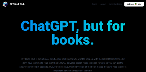 www.gptbook.club | ChatGPT, but for books.