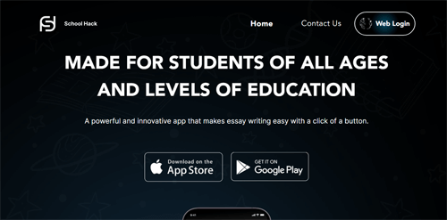 www.schoolhack.ai | A powerful and innovative app that makes essay writing easy with a click of a button.