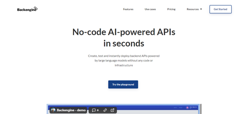 backengine.dev | No-code AI-powered APIs in seconds