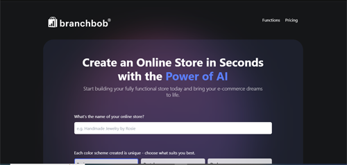 branchbob.ai | Create an Online Store in Seconds with the Power of AI