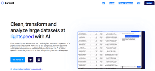 getluminal.com | Clean, transform and analyze large datasets at lightspeed with AI