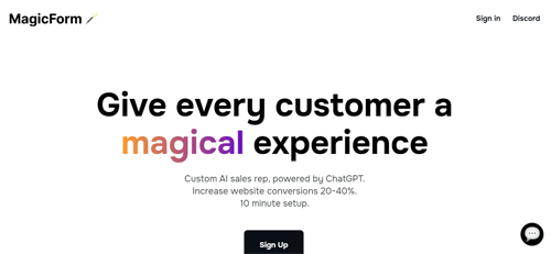 magicform.ai | Give every customer a magical experience
