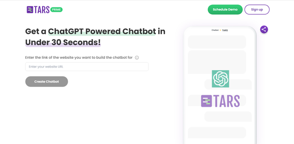 admin.hellotars.com | Get a ChatGPT Powered Chatbot in Under 30 Seconds!