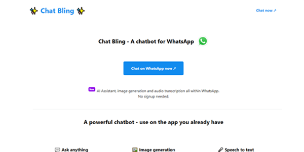 chatbling.net | A chatbot for WhatsApp