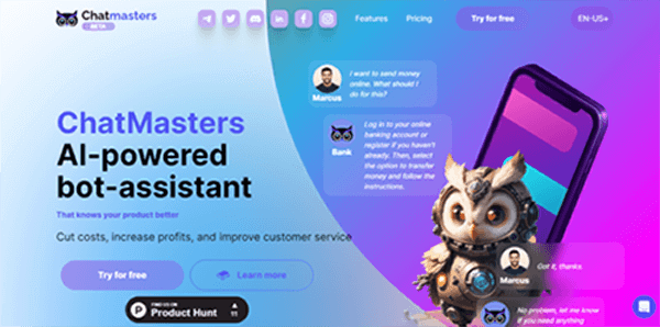chatmasters.io | ChatMasters AI-powered bot-assistant