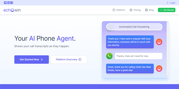 echo.win | Your AI Phone Agent.