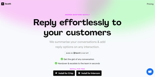 getscott.io | Reply effortlessly to your customers
