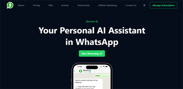 shmooz.ai | Your Personal AI Assistant in WhatsApp