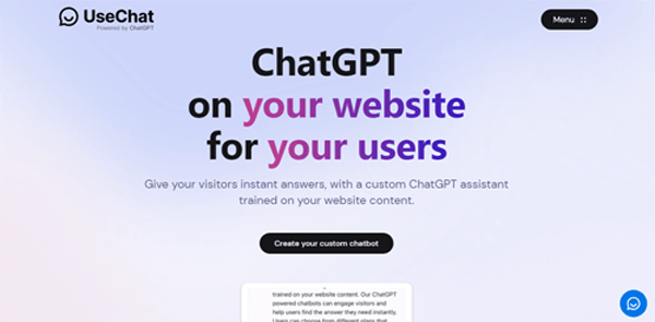 usechat.ai | ChatGPT on your website for your users