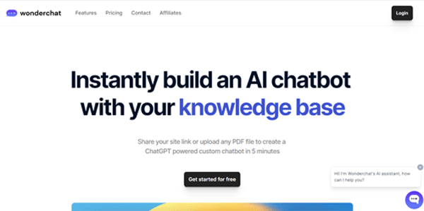 wonderchat.io | Instantly build an AI chatbot with your knowledge base