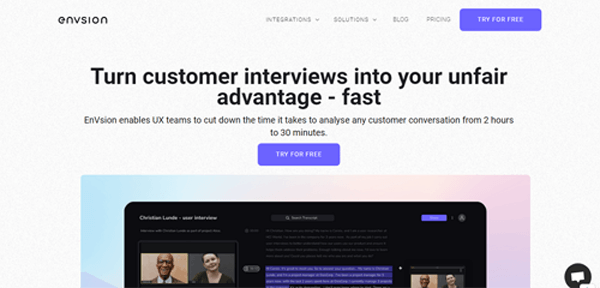 www.envsion.io | Turn customer interviews into your unfair advantage - fast