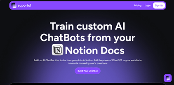 www.suportal.co | Build an AI ChatBot that trains from your data in Notion.